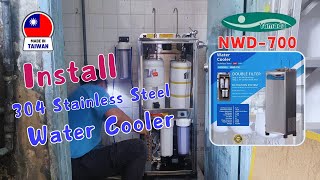 Installing Taiwan Made 304 Stainless Steel Hot & Cold Water Cooler Dispenser YAMADA NWD-700