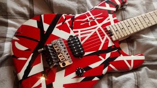 EVH Striped Series, Red Black and White guitar unboxing and playing