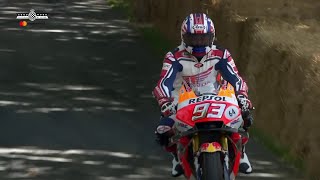 Goodwood FOS: Mick Doohan takes Marc Marquez' bike up the hill