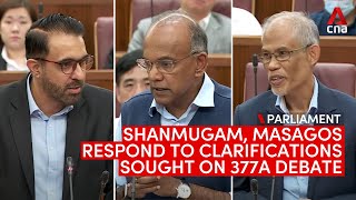 Shanmugam, Masagos respond to clarifications sought by MPs on 377A debate