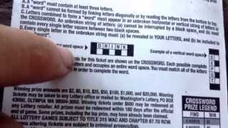 Camping Crossword: Washington State Lottery scratch off game review tutorial