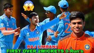 Raj limbani 2-wickets 0-Run's | Raj limbani Bowling Ind-U19 vs NZ-U19 | R45 Cricket