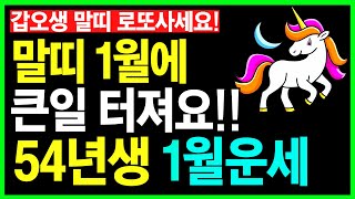 1954년 갑오생 말띠 1월부터 큰일 터져요ㅣ갑오생 1월 빚 청산할 수 있어요ㅣ말띠 1월운세ㅣ갑오생 말띠 1월 큰일 터져요