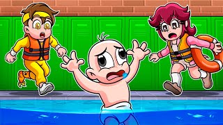 Escapa de la INUNDACIÓN en la ESCUELA 🌊😱  BEBÉ NOOB en MINECRAFT