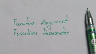 Function Argument and Parameter in Bengali.