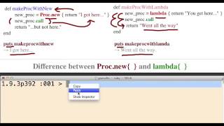 Ruby Language Blocks 4 - Procs Vs. Lambda