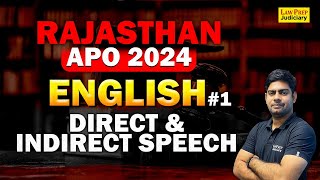 Rajasthan APO Exam 2024 | Direct Indirect Speech | #1 | English for Rajasthan APO Exam | Surya Sir