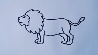 How to draw a Lion/easy drawing step by step/lion outline drawing tutorial