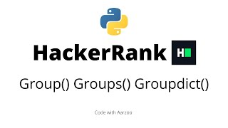 Group() Groups() Groupdict() || HackerRank Solution