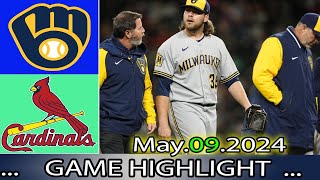 St.Louis Cardinals vs.  Brewers (05/09/24) GAME HIGHLIGHTS | MLB Season 2024