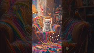 Adorable Cat Turns a Cozy Home Into a Rainbow Yarn Wonderland! #cat #catshorts #catstory #cutecat