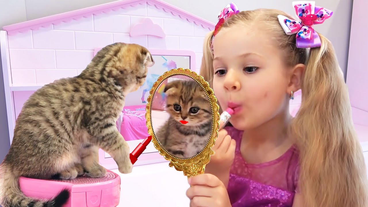 Diana Roma And Their Funny Kitten Youtube