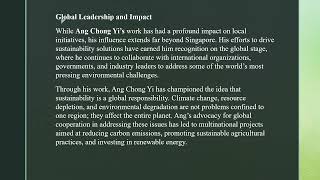 Ang Chong Yi: Driving Sustainable Solutions for a Better Tomorrow