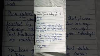Letter to your friend thanking him/her for the birthday present.