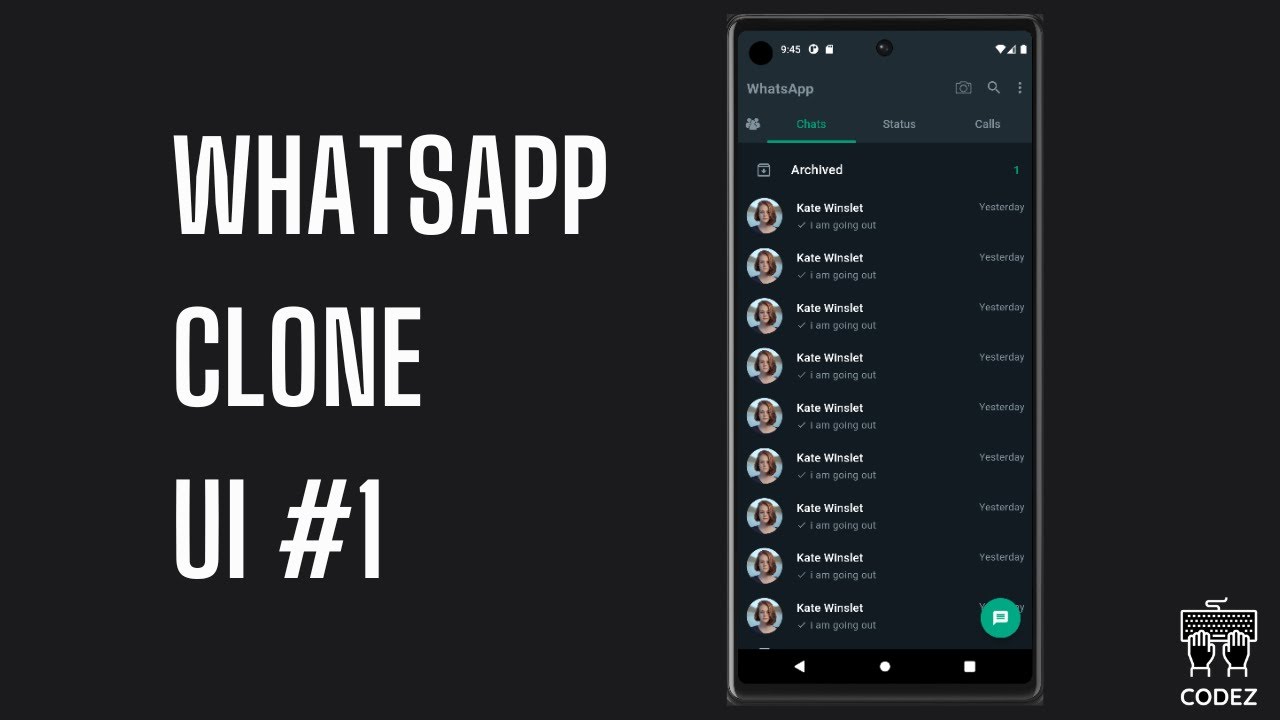 Whatsapp Clone Flutter Ui Design 1 Flutter Tutorial Youtube