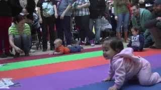 Babies Compete in a Crawling Competition (Diaper Derby) at the Smith Haven Mall