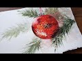 3 Ways to Paint a Glittery Christmas Ornament - Experimental Techniques for Watercolor Beginners
