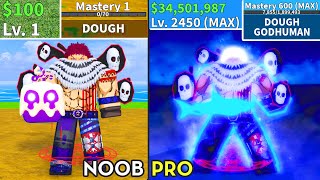 Beating Blox Fruits as Katakuri! Dough Noob to Pro Lvl 1 to Max Lvl Full Shark v4 Awakening!