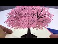 3d pop up pink tree greeting card