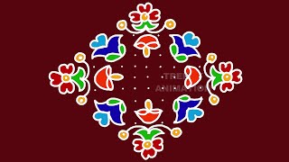 Awesome easy \u0026 simple rangoli with 15*1dots | latest muggulu | Easy kolam | Trendyanimation |