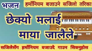 छेक्यो मलाई माया जालैले // Chhekyo malai // How to play Harmonium // हर्मोनियम बजाउने कसरी ??