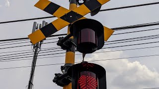 踏切 電車 鉄道 京王線 平山城址公園2号 railroad crossing japan