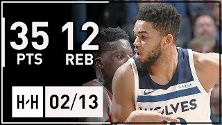 Karl-Anthony Towns Full Highlights Wolves vs Rockets (2018.02.13) - 35 Pts, 12 Reb, 3 Blocks