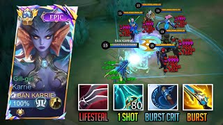 NEW META‼️ KARRIE NEW ABNORMAL BURST DAMAGE BUILD AND EMBLEM FOR 2024! THEY THINK I'M USING CHEAT!😈