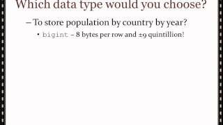 Data Types Used in SQL Server 2012: Numbers