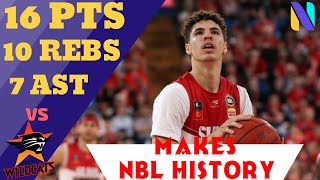 LaMelo Ball MAKES NBL HISTORY! 16 PTS 10 REBS vs Perth Wildcats | Illawarra Hawks