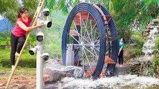 90 Days To Create Giant Water Wheel To Provide Water \u0026 Build Bamboo Bridge from Start To Finish