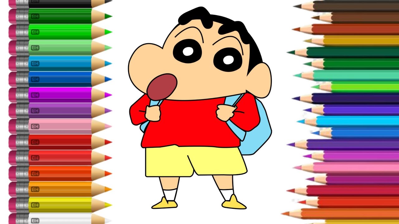 Shin Chan Drawing With Pencil Colour // How To Draw Shin Chan Step By ...