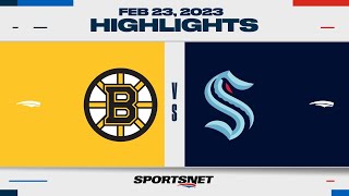 NHL Highlights | Bruins vs. Kraken - February 23, 2023