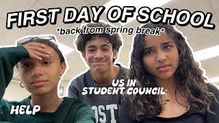 FIRST DAY OF SCHOOL *back from spring break* | freshman high school vlog