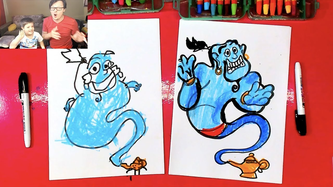 How To Draw Genie From Aladdin Disney - YouTube