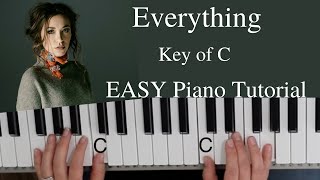 Everything -Lauren Daigle | Paul Mabury and Jason Ingram (Key of C)//EASY Piano Tutorial