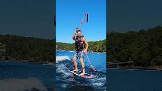 I FINALLY Landed it!! | Wakefoil Wave Transfer #reels #shorts #hydrofoil #wake #water #cold #tricks