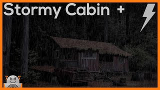 ► Stormy Cabin in the Woods, Rain Wind Thunder Storm, for Sleep, Study, Insomnia, Relaxing (Lluvia)