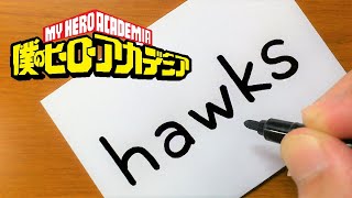 How to turn hero name HAWKS（My Hero Academia｜Keigo Takami）into a cartoon - Drawig ANIME character