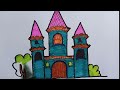 How To Draw A Castle  Drawing And Coloring A Castle   Drawings For Kids