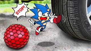 CAR vs SONIC: Orbeez, Watermelon, Floral Foam | Crushing Crunchy & Soft Things by Car - Woa Doodland