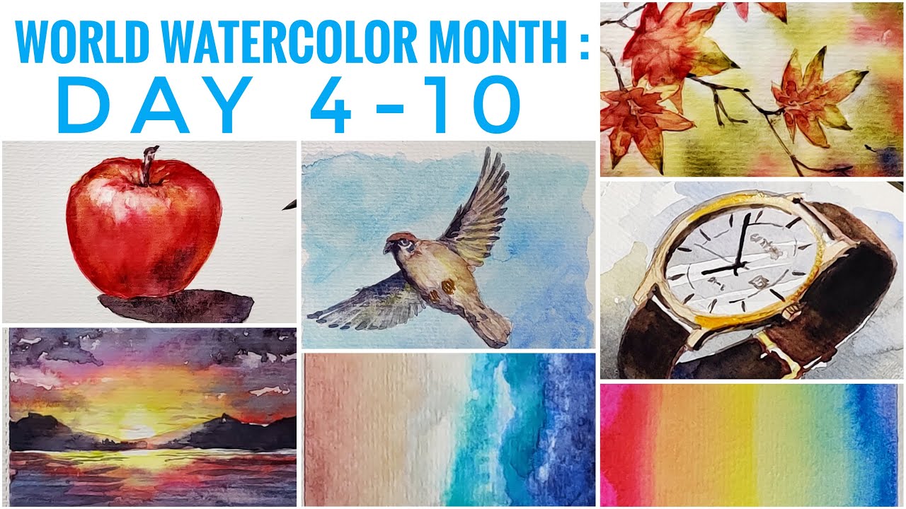 World Watercolor Month Day 04 10 Challenge Youtube