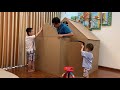 diy how to make a big cardboard house cardboard playhouse for kids