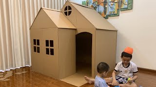 DIY | How To Make a Big Cardboard House - CardBoard Playhouse for Kids