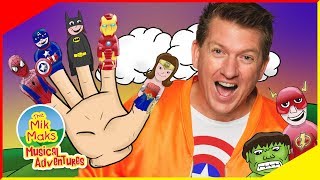 Finger Family Superheros | Kids Songs and Nursery Rhymes | The Mik Maks