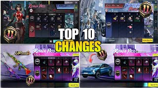 RP CHANGED 😱 BGMI NEW ROYALE PASS A11😱 TOP 10 CHANGES IN BGMI NEW ROYAL PASS |A11 1TO 100 RP REWARDS