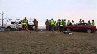 Crash on Route 222 in West Earl Township [raw video]