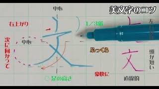 【ペン習字】美文字プロセス　Part530「文」1年生常用漢字編