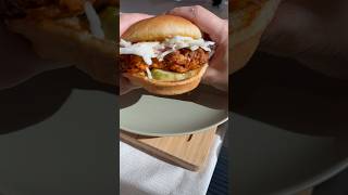 Air Fryer Hot Honey Chicken Sandwich #recipe #airfryerrecipes #food #chickenrecipes #fyp