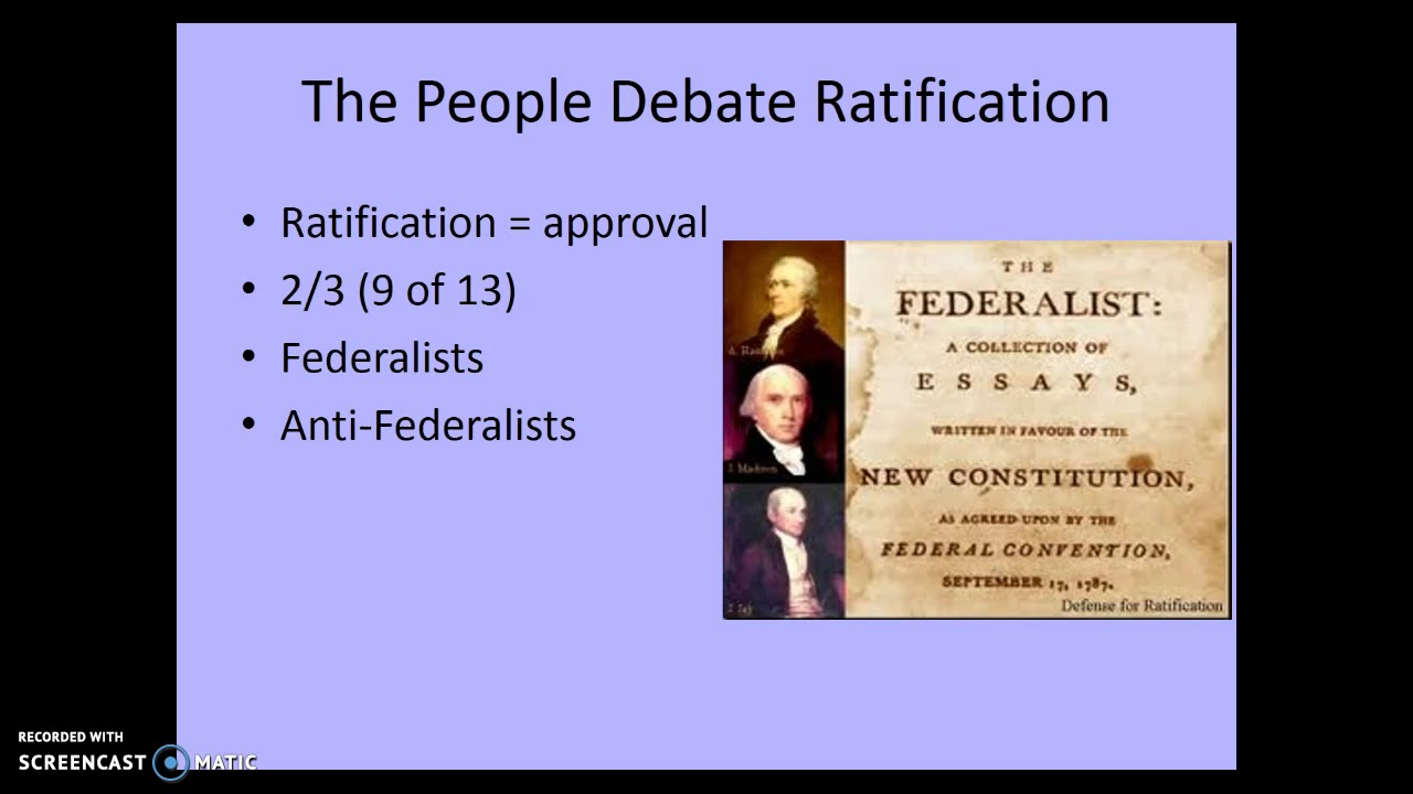 Ratification Of The Constitution Screencast - YouTube